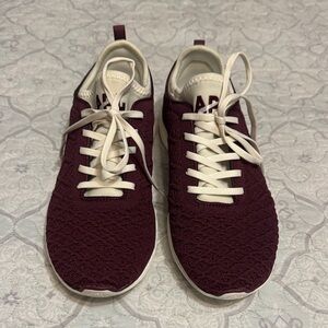 APL Burgundy Knit Sneakers with White Accents